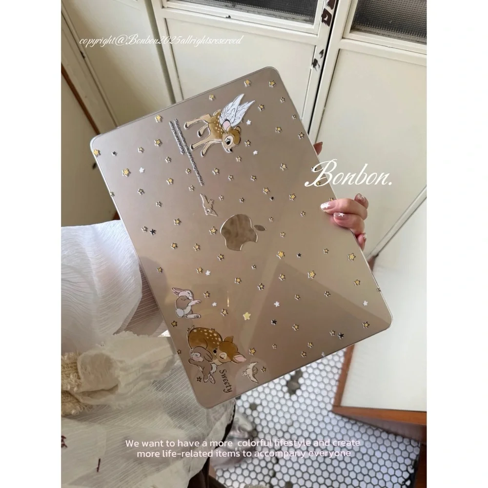 Gold Tablet Case with Star and Deer Design